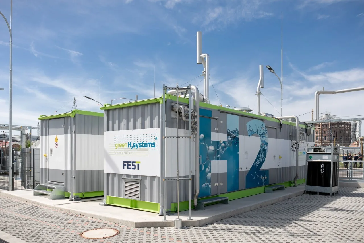 Elektrolysestation der Wien Energie zur Herstellung von grünem Wasserstoff - Foto: Wien Energie