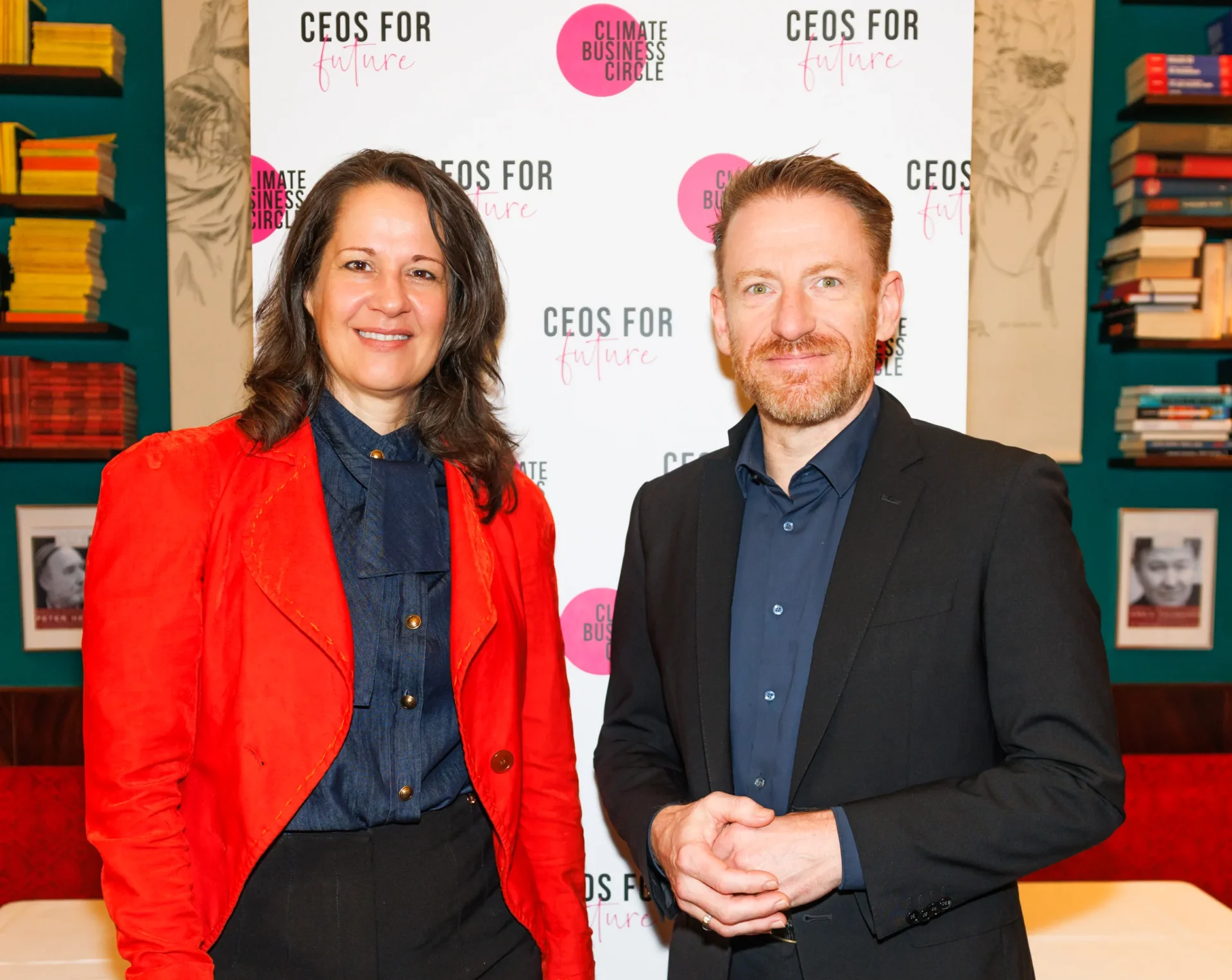 Christiane Brunner, Initiatorin des Climate Business Circle und Vorständin von CEOs FOR FUTURE, sowie Haimo Primas, CEO von Holcim Österreich. Fotocredit: CEOs FOR FUTURE / Martin Hron