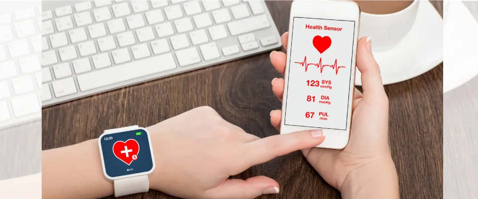 Handy mit Gesundheits-App